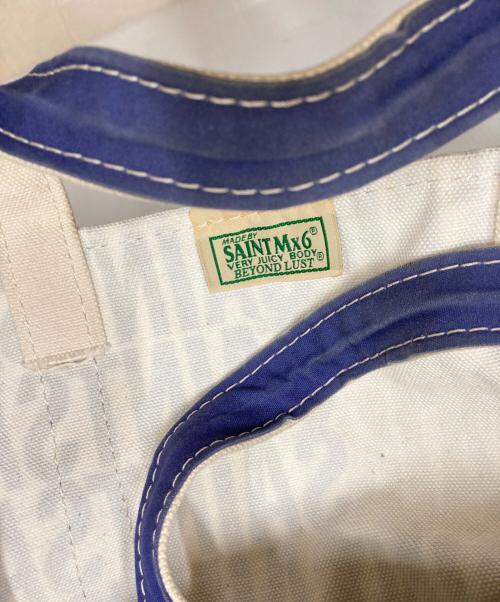 SAINT MICHAEL（セントマイケル）SAINT MICHAEL (セントマイケル) TOTE L SAINT NAVY/ トートセントネイビー ブルー×アイボリーの古着・服飾アイテム