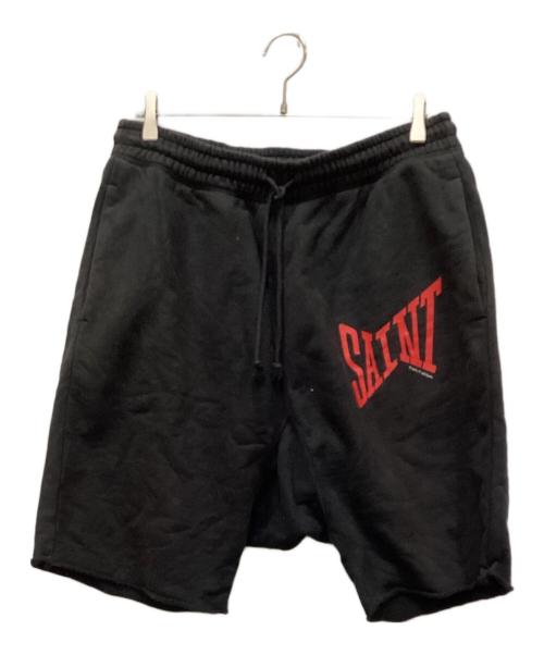 SAINT MICHAEL（セントマイケル）SAINT MICHAEL (セントマイケル) ロゴスウェットハーフパンツ ブラック サイズ:Mの古着・服飾アイテム