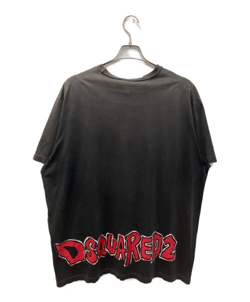 DSQUARED2（ディースクエアード）DSQUARED2 (ディースクエアード) オーバーサイズバックロゴTシャツ ブラック サイズ:Lの古着・服飾アイテム