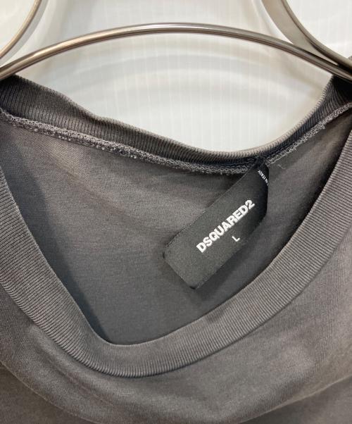 DSQUARED2（ディースクエアード）DSQUARED2 (ディースクエアード) オーバーサイズバックロゴTシャツ ブラック サイズ:Lの古着・服飾アイテム