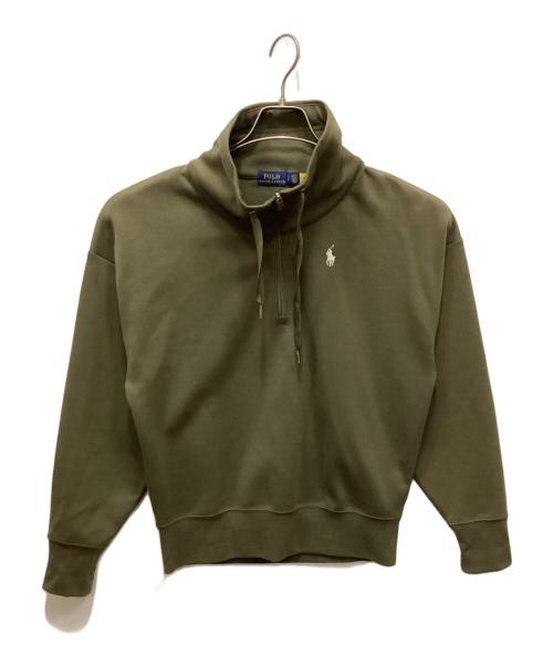 POLO RALPH LAUREN（ポロ・ラルフローレン）POLO RALPH LAUREN (ポロ・ラルフローレン) TECH 1/2 ZIP-LONG SLEEVE-KNIT/ジップロングスリーブニット オリーブ サイズ:Sの古着・服飾アイテム