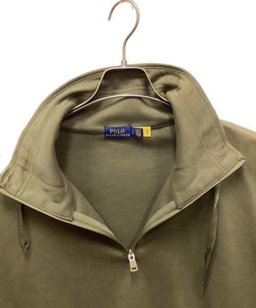 POLO RALPH LAUREN（ポロ・ラルフローレン）POLO RALPH LAUREN (ポロ・ラルフローレン) TECH 1/2 ZIP-LONG SLEEVE-KNIT/ジップロングスリーブニット オリーブ サイズ:Sの古着・服飾アイテム