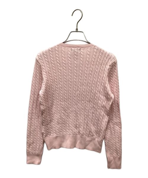 POLO RALPH LAUREN（ポロ・ラルフローレン）POLO RALPH LAUREN (ポロ・ラルフローレン) ケーブルニットカーディガン ピンク サイズ:Lの古着・服飾アイテム