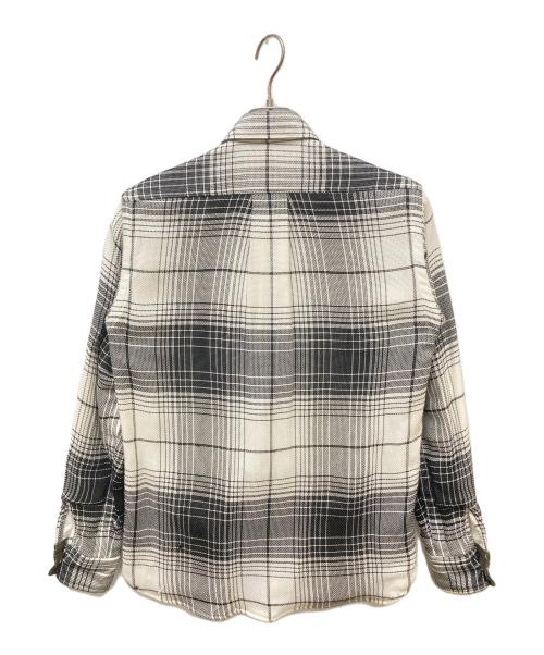 sacai（サカイ）sacai (サカイ) メッシュレイヤードチェックシャツ ホワイト×ブラック サイズ:1の古着・服飾アイテム