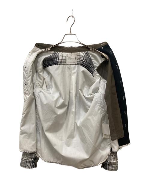 sacai（サカイ）sacai (サカイ) メッシュレイヤードチェックシャツ ホワイト×ブラック サイズ:1の古着・服飾アイテム