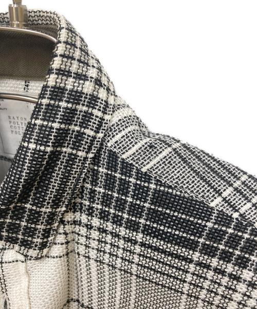 sacai（サカイ）sacai (サカイ) メッシュレイヤードチェックシャツ ホワイト×ブラック サイズ:1の古着・服飾アイテム