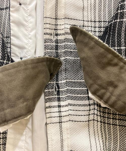 sacai（サカイ）sacai (サカイ) メッシュレイヤードチェックシャツ ホワイト×ブラック サイズ:1の古着・服飾アイテム