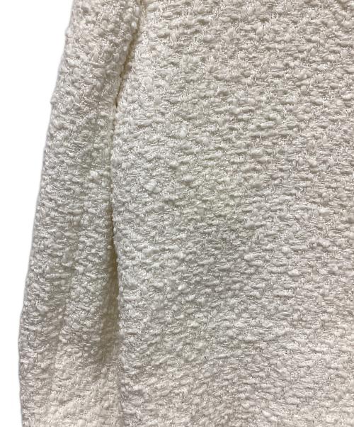 Max Mara Studio（マックスマーラ ストゥディオ）MAX MARA STUDIO (マックスマーラ ストゥディオ) メタルボタンノーカラーツイードジャケット ホワイト サイズ:34の古着・服飾アイテム