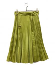 MaxMara（マックスマーラ）の古着「プリーツスカート」｜黄緑