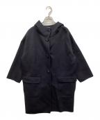 'S Max Maraエスマックスマーラ）の古着「ビジューボタンボンディングフーデッドコート」｜ネイビー