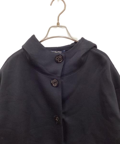 'S Max Mara（エスマックスマーラ）'S Max Mara (エスマックスマーラ) ビジューボタンボンディングフーデッドコート ネイビー サイズ:Sの古着・服飾アイテム