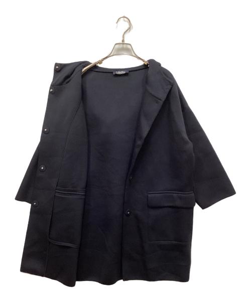 'S Max Mara（エスマックスマーラ）'S Max Mara (エスマックスマーラ) ビジューボタンボンディングフーデッドコート ネイビー サイズ:Sの古着・服飾アイテム
