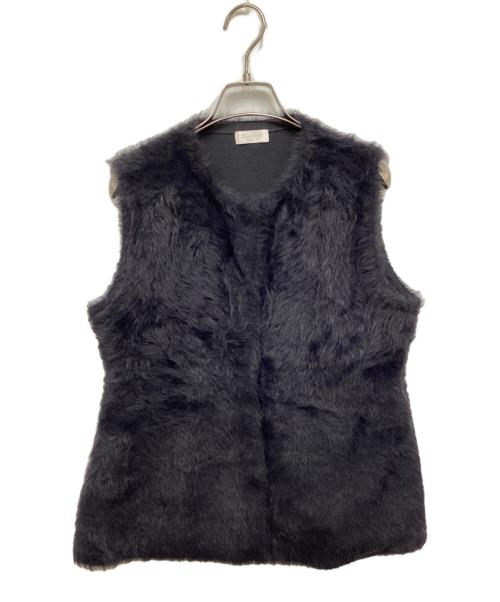 BALLSEY（ボールジィ）BALLSEY (ボールジィ) フェザーヤーンペプラムベスト ネイビー サイズ:Sの古着・服飾アイテム