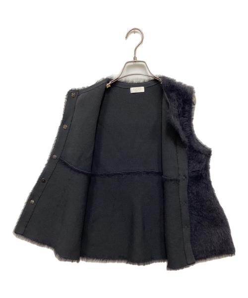 BALLSEY（ボールジィ）BALLSEY (ボールジィ) フェザーヤーンペプラムベスト ネイビー サイズ:Sの古着・服飾アイテム