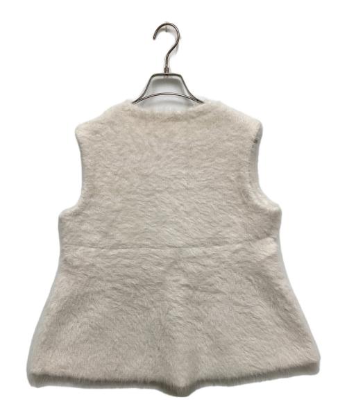 BALLSEY（ボールジィ）BALLSEY (ボールジィ) フェザーヤーンペプラムベスト ホワイト サイズ:Sの古着・服飾アイテム