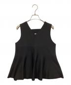 DES PRESデ プレ）の古着「ブライトヤーンミラノリブペプラムn/sプルオーバー」｜ブラック