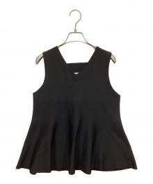 DES PRES（デ プレ）の古着「ブライトヤーンミラノリブペプラムn/sプルオーバー」｜ブラック