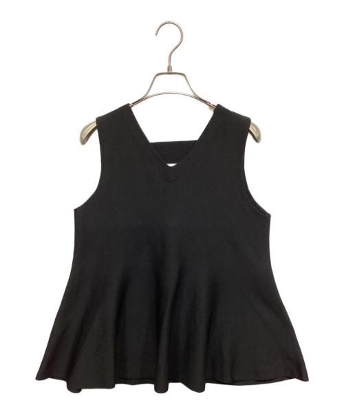 DES PRES（デ プレ）DES PRES (デ プレ) ブライトヤーンミラノリブペプラムn/sプルオーバー ブラック サイズ:FREEの古着・服飾アイテム