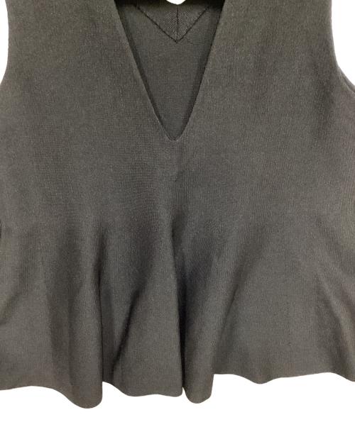 DES PRES（デ プレ）DES PRES (デ プレ) ブライトヤーンミラノリブペプラムn/sプルオーバー ブラック サイズ:FREEの古着・服飾アイテム