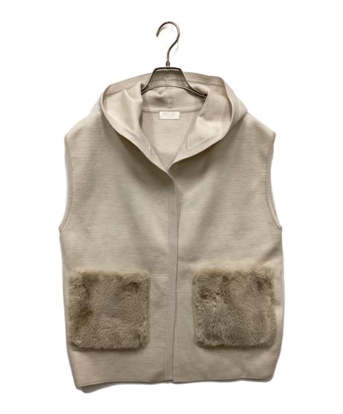 BALLSEY（ボールジィ）BALLSEY (ボールジィ) ウールポリエステルミラノリブフーディジレ アイボリー サイズ:Sの古着・服飾アイテム