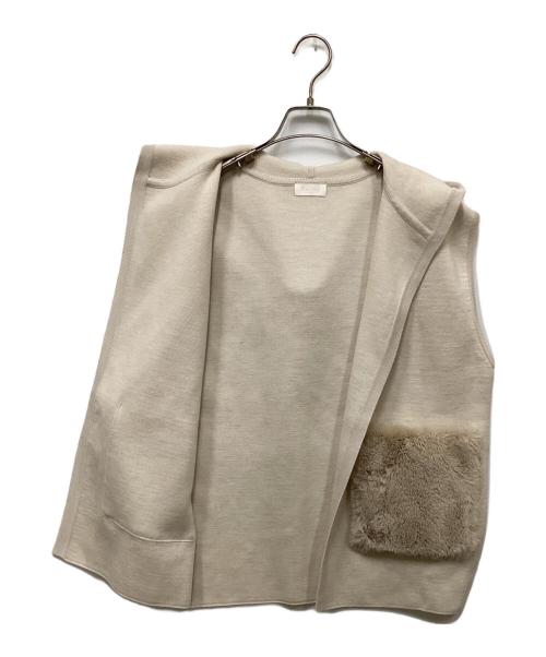 BALLSEY（ボールジィ）BALLSEY (ボールジィ) ウールポリエステルミラノリブフーディジレ アイボリー サイズ:Sの古着・服飾アイテム