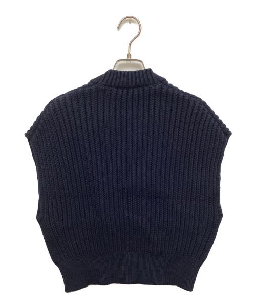 MACPHEE（マカフィー）MACPHEE (マカフィー) ハイブリッドコットン ジップアップベスト ネイビー サイズ:Sの古着・服飾アイテム