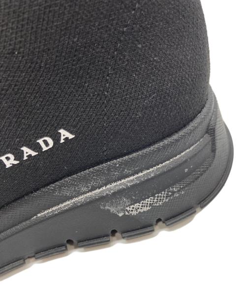 PRADA（プラダ）PRADA (プラダ) ラバーロゴソックススニーカー ブラック サイズ:36.5の古着・服飾アイテム