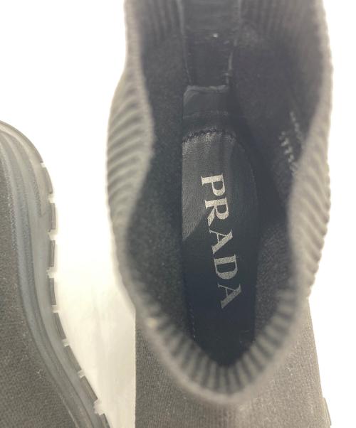 PRADA（プラダ）PRADA (プラダ) ラバーロゴソックススニーカー ブラック サイズ:36.5の古着・服飾アイテム