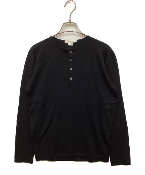 JOHN SMEDLEY（ジョンスメドレー）JOHN SMEDLEY (ジョンスメドレー) ヘンリーネックニット ブラック サイズ:Ｓの古着・服飾アイテム