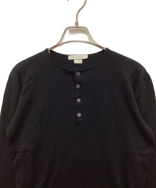 JOHN SMEDLEY（ジョンスメドレー）JOHN SMEDLEY (ジョンスメドレー) ヘンリーネックニット ブラック サイズ:Ｓの古着・服飾アイテム