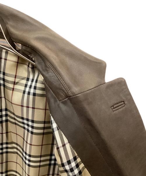 BURBERRY BLACK LABEL（バーバリーブラックレーベル）BURBERRY BLACK LABEL (バーバリーブラックレーベル) ラムレザーテーラードジャケット ブラウン サイズ:Lの古着・服飾アイテム