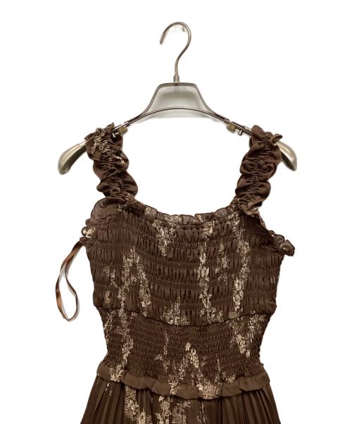 Snidel（スナイデル）Snidel (スナイデル) ティアードプリントキャミワンピース ブラウン サイズ:S 未使用品の古着・服飾アイテム