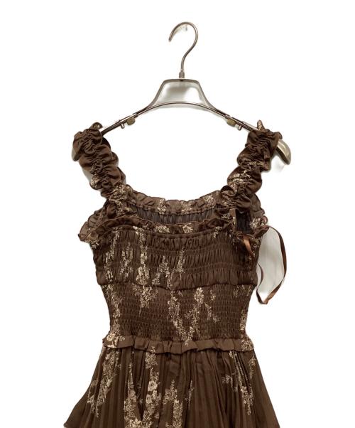 Snidel（スナイデル）Snidel (スナイデル) ティアードプリントキャミワンピース ブラウン サイズ:S 未使用品の古着・服飾アイテム