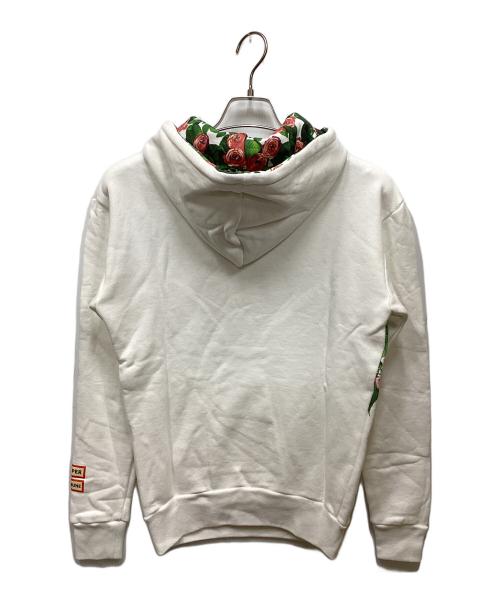 maison kitsune（メゾンキツネ）MAISON KITSUNE (メゾンキツネ) TOIRETPAPER (トイレットペーパー) コラボプリントパーカー ホワイト サイズ:XS 未使用品の古着・服飾アイテム