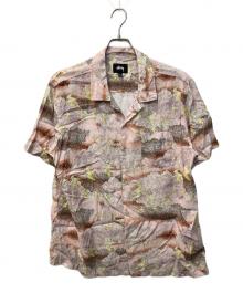 stussy（ステューシー）の古着「Cloud And Birds アロハシャツ」｜ピンク