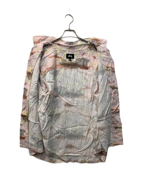 stussy（ステューシー）stussy (ステューシー) Cloud And Birds アロハシャツ ピンク サイズ:Lの古着・服飾アイテム