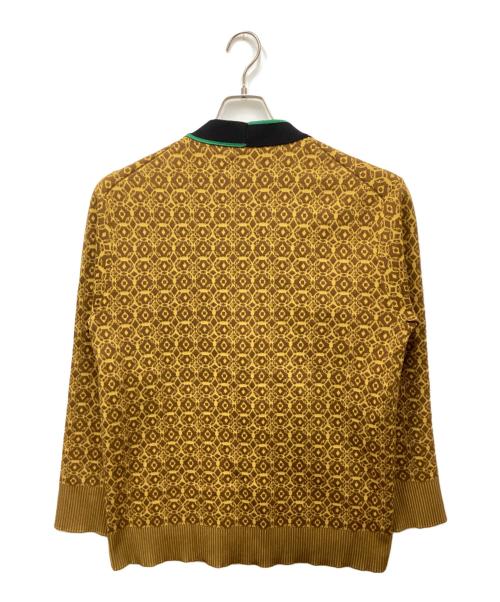 CABAN（キャバン）CABaN (キャバン) 総柄カーディガン ブラウン サイズ:Mの古着・服飾アイテム