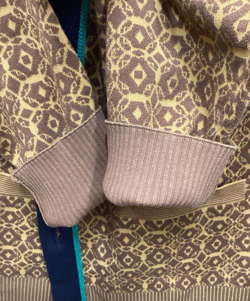 CABAN（キャバン）CABaN (キャバン) 総柄カーディガン ブラウン サイズ:Mの古着・服飾アイテム