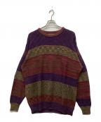 CHAPS RALPH LAURENチャップス ラルフローレン）の古着「マルチパターンニット」｜パープル