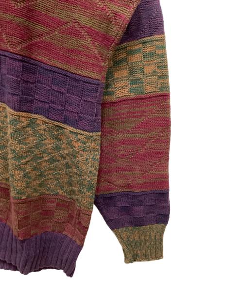 CHAPS RALPH LAUREN（チャップス ラルフローレン）CHAPS RALPH LAUREN (チャップス ラルフローレン) マルチパターンニット パープル サイズ:XLの古着・服飾アイテム