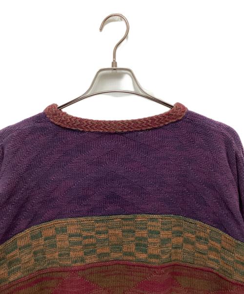 CHAPS RALPH LAUREN（チャップス ラルフローレン）CHAPS RALPH LAUREN (チャップス ラルフローレン) マルチパターンニット パープル サイズ:XLの古着・服飾アイテム