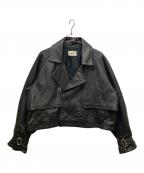 NotEノート）の古着「Contrast Over Trench Single/コントラストオーバートレンチシングルレザージャケット」｜ブラック