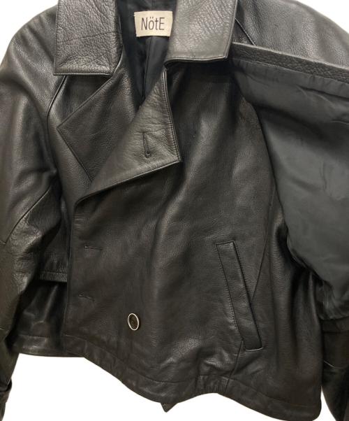 NotE（ノート）NotE (ノート) Contrast Over Trench Single/コントラストオーバートレンチシングルレザージャケット ブラック サイズ:46の古着・服飾アイテム