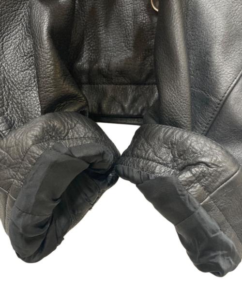 NotE（ノート）NotE (ノート) Contrast Over Trench Single/コントラストオーバートレンチシングルレザージャケット ブラック サイズ:46の古着・服飾アイテム