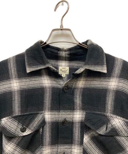 gold（ゴールド）gold (ゴールド) NEL CHECK BIG WORK SHIRT／ネルチェックビッグワークシャツ ブラック サイズ:Mの古着・服飾アイテム