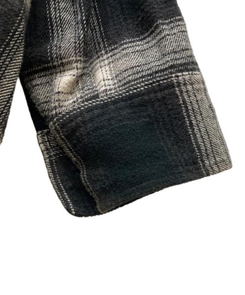 gold（ゴールド）gold (ゴールド) NEL CHECK BIG WORK SHIRT／ネルチェックビッグワークシャツ ブラック サイズ:Mの古着・服飾アイテム