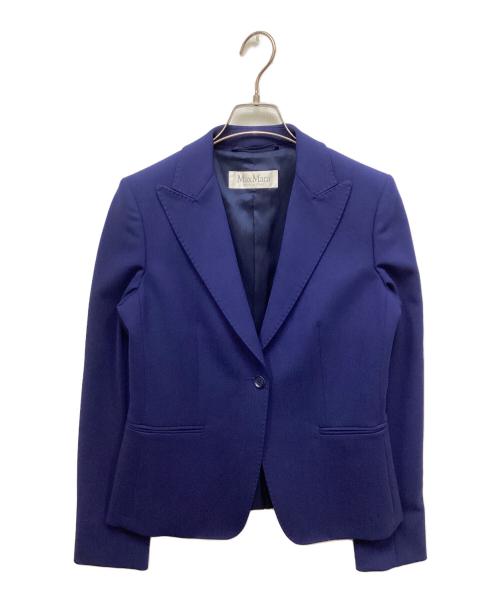 MaxMara（マックスマーラ）MaxMara (マックスマーラ) ピークドラペル1Bテーラードジャケット ブルー サイズ:I40の古着・服飾アイテム