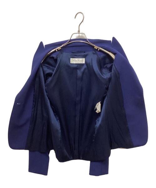 MaxMara（マックスマーラ）MaxMara (マックスマーラ) ピークドラペル1Bテーラードジャケット ブルー サイズ:I40の古着・服飾アイテム