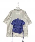 ENFOLDエンフォルド）の古着「Cut Layered/カットレイヤードTシャツ」｜ホワイト