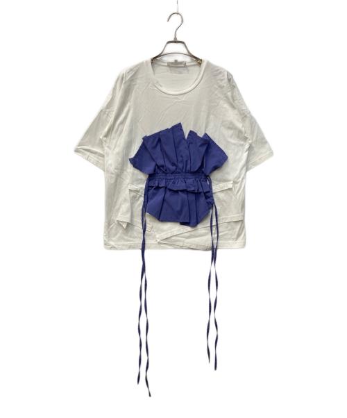 ENFOLD（エンフォルド）ENFOLD (エンフォルド) Cut Layered/カットレイヤードTシャツ ホワイト サイズ:38の古着・服飾アイテム